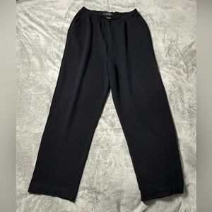 ST. JOHN SPORT Santana Sweater Knit Pull On Straight Wide Leg Pants Womens L